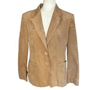70s Adolph Schuman Ultra Suede Blazer Tan Union Made Size 14 Jacket